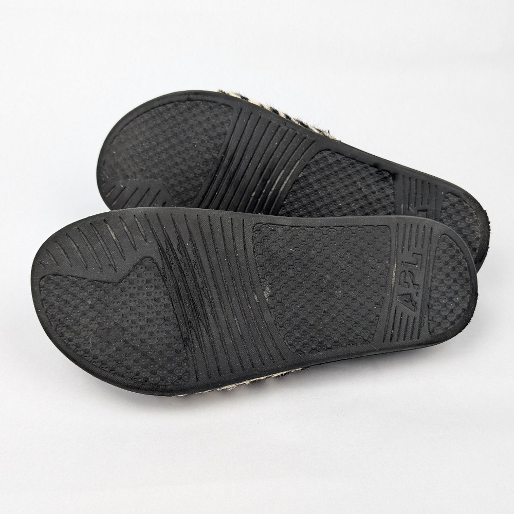 Apl - Zebra Print Pony Hair Slide Sandal Size 9 - image 5